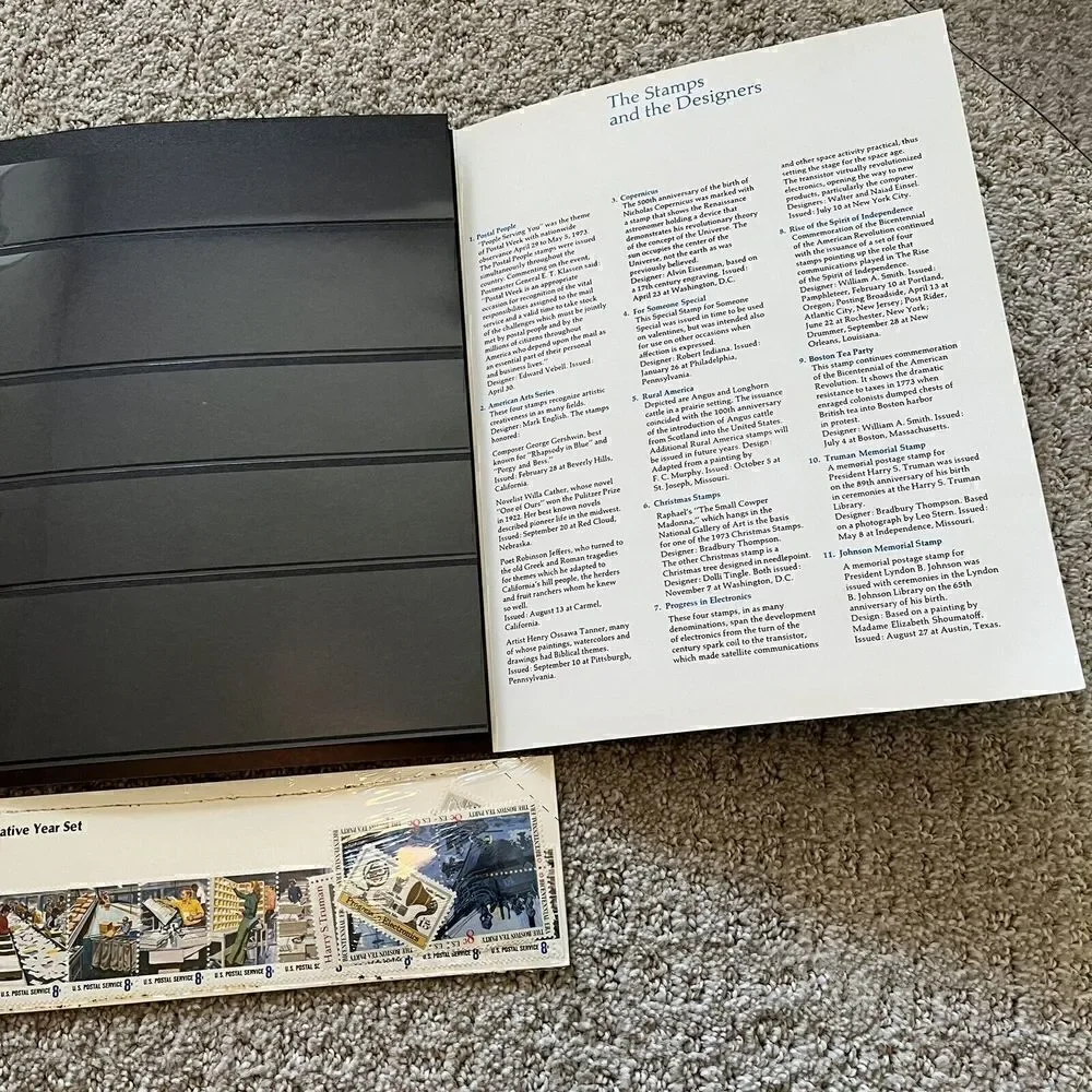 1973 US Postal Service Souvenir Mint Stamp Set - Mini Album Vintage Lot Set 1